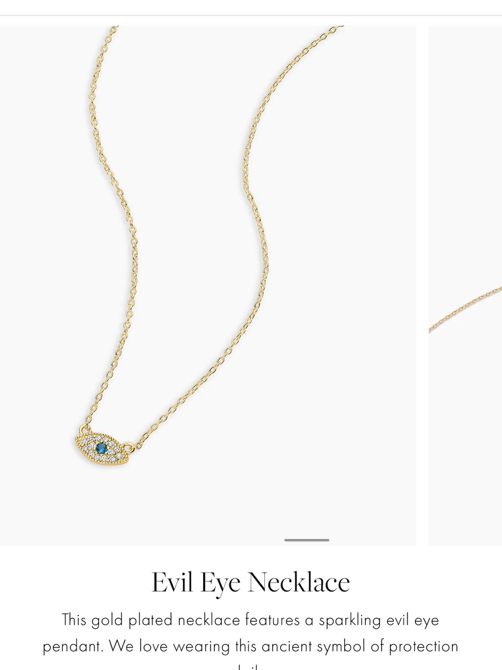 Gorjana Gold Evil Eye Necklace with Blue Center Stone